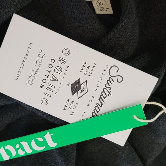 NWT PACT ORGANIC COTTON CROPPED WOMEN'S HOODIE SWEATSHIRT XL - Picture 6 of 6